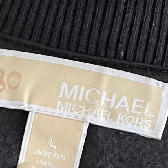 Michael Kors Black Velour Rhinestone Bomber Jacket  Large Black and gold - Picture 10 of 11